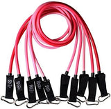 Pink Resistance Bands Tubes 150 lb for Home Travel Gym with Carrying Bag for Women