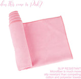 Pink Superfine Microfiber Yoga Mat Towel Gym with Corner Pockets